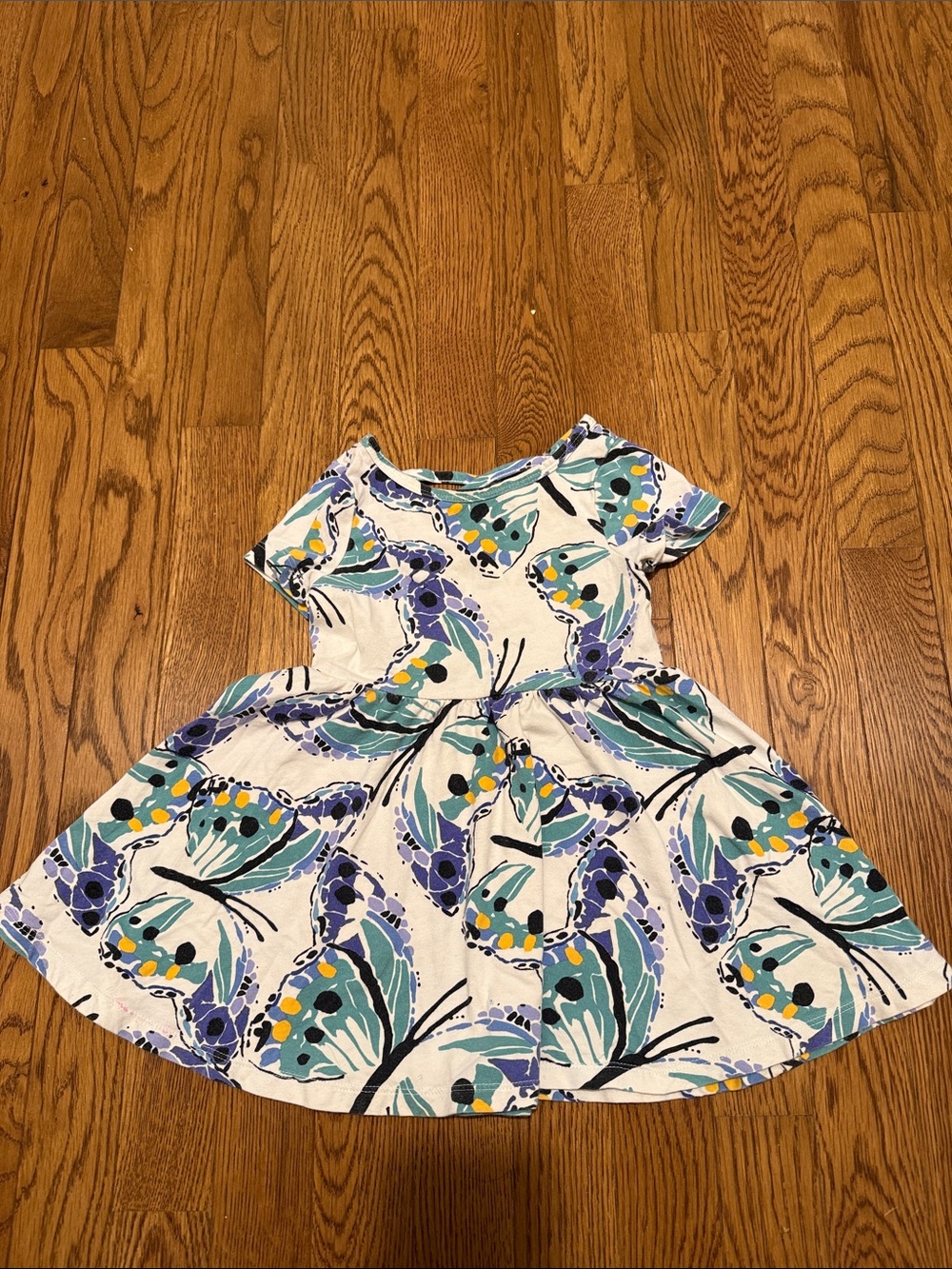 Tea Collection White Floral Print Short-Sleeve Twirl Dress